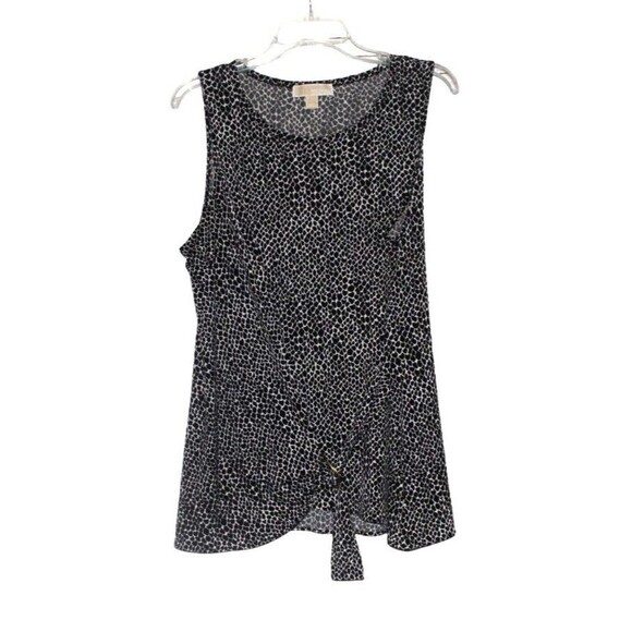 Michael Kors Tunic Black and White Leopard Print Sleeveless Woman's Large - Picture 1 of 5